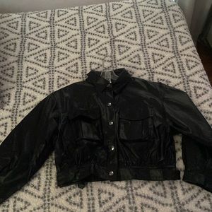 Black Oversized Leather Jacket